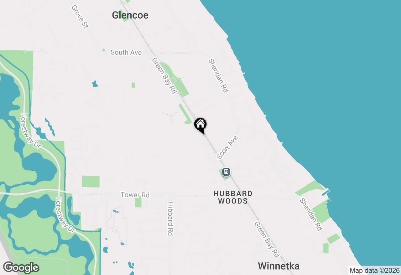 Map of 158 Green Bay Road, Glencoe, IL 60022