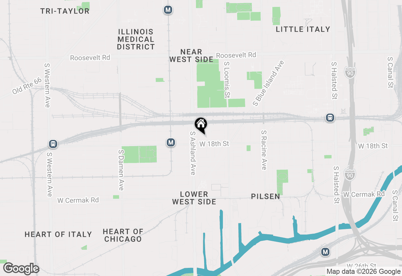 Map of 1533 W 17th Street #3F, Chicago, IL 60608