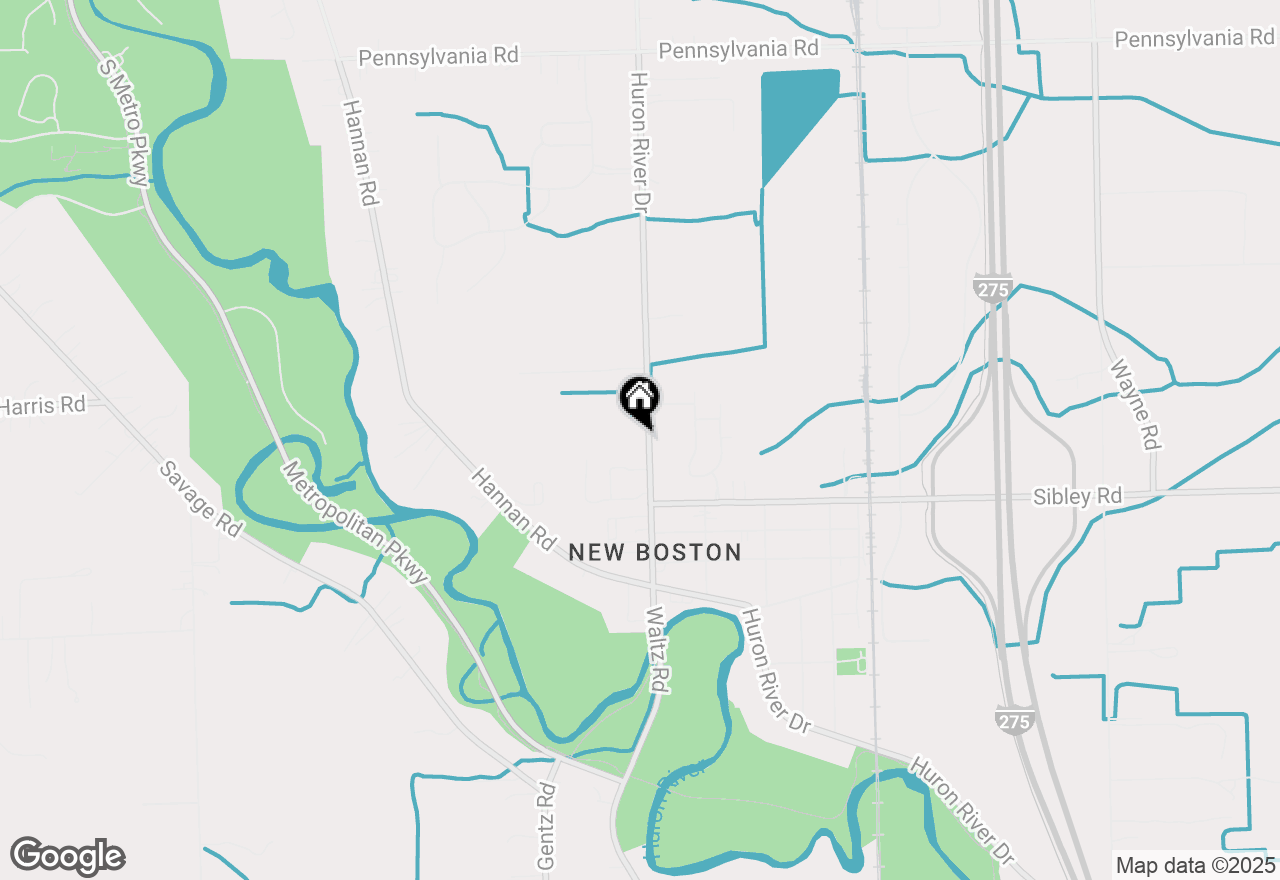 Map of 18736 Huron River Drive, New Boston, MI 48164