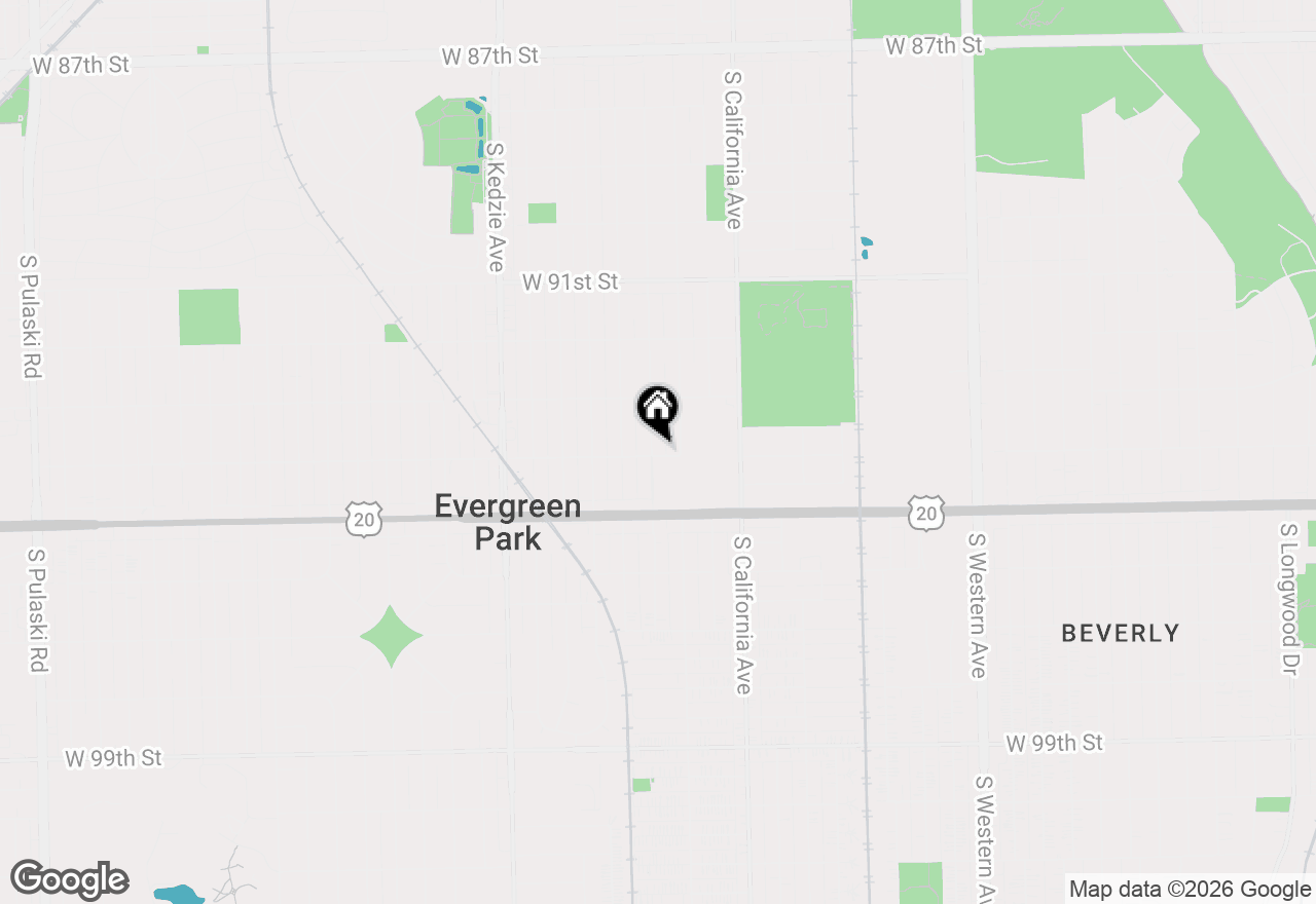 Map of 9359 S Richmond Avenue, Evergreen Park, IL 60805