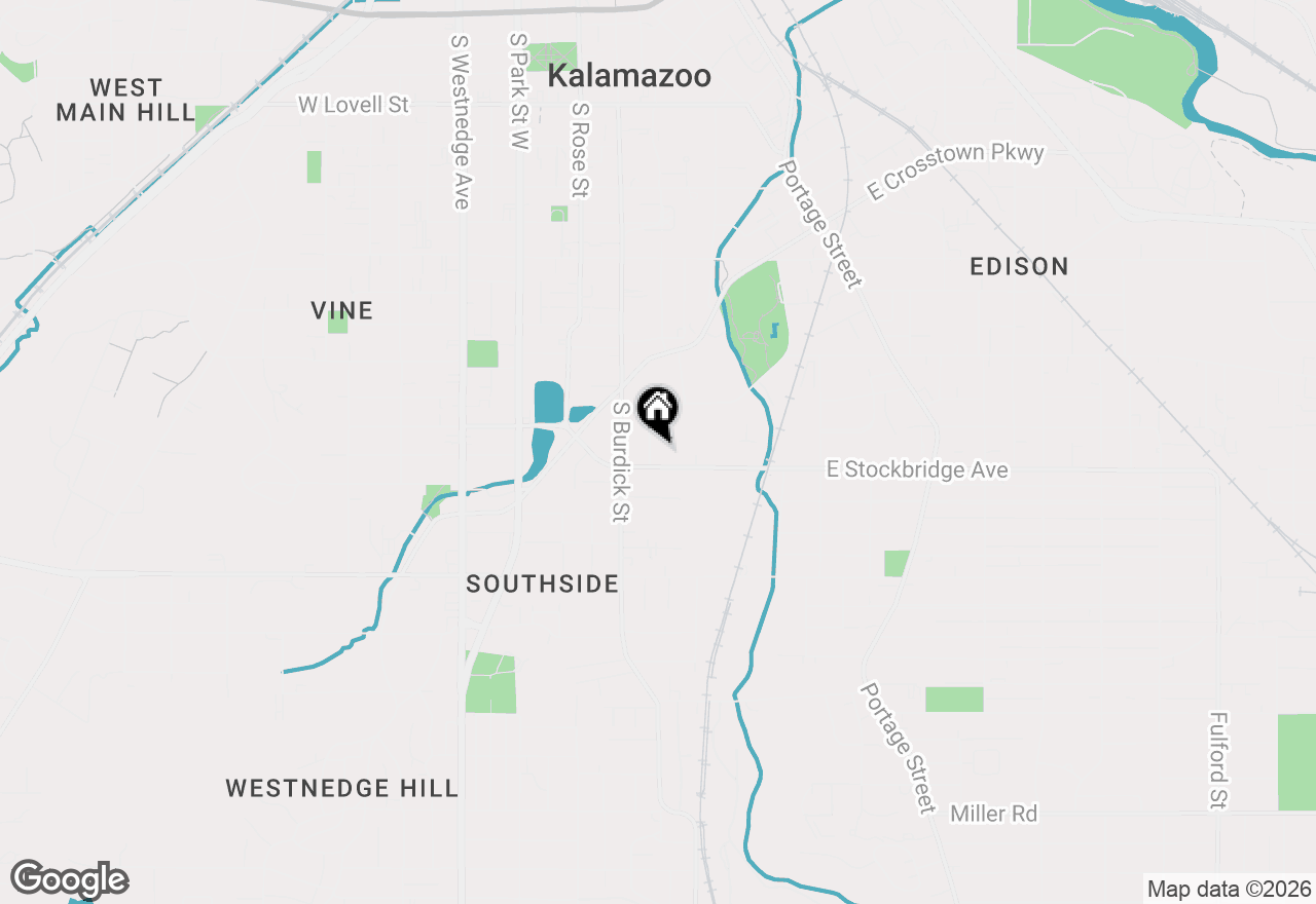 Map of 1317 John Street, Kalamazoo, MI 49001