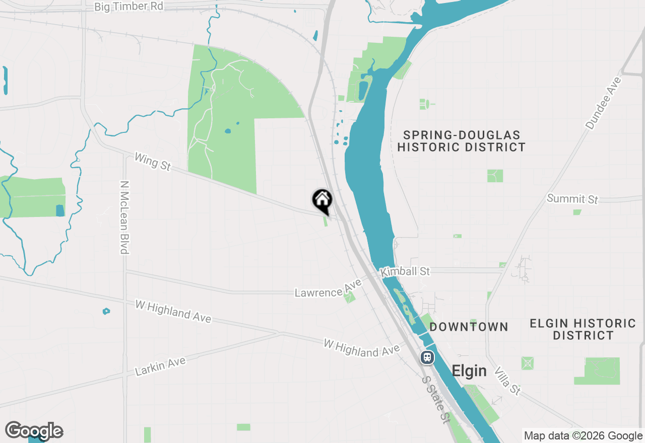 Map of 643 Wing Street, Elgin, IL 60123