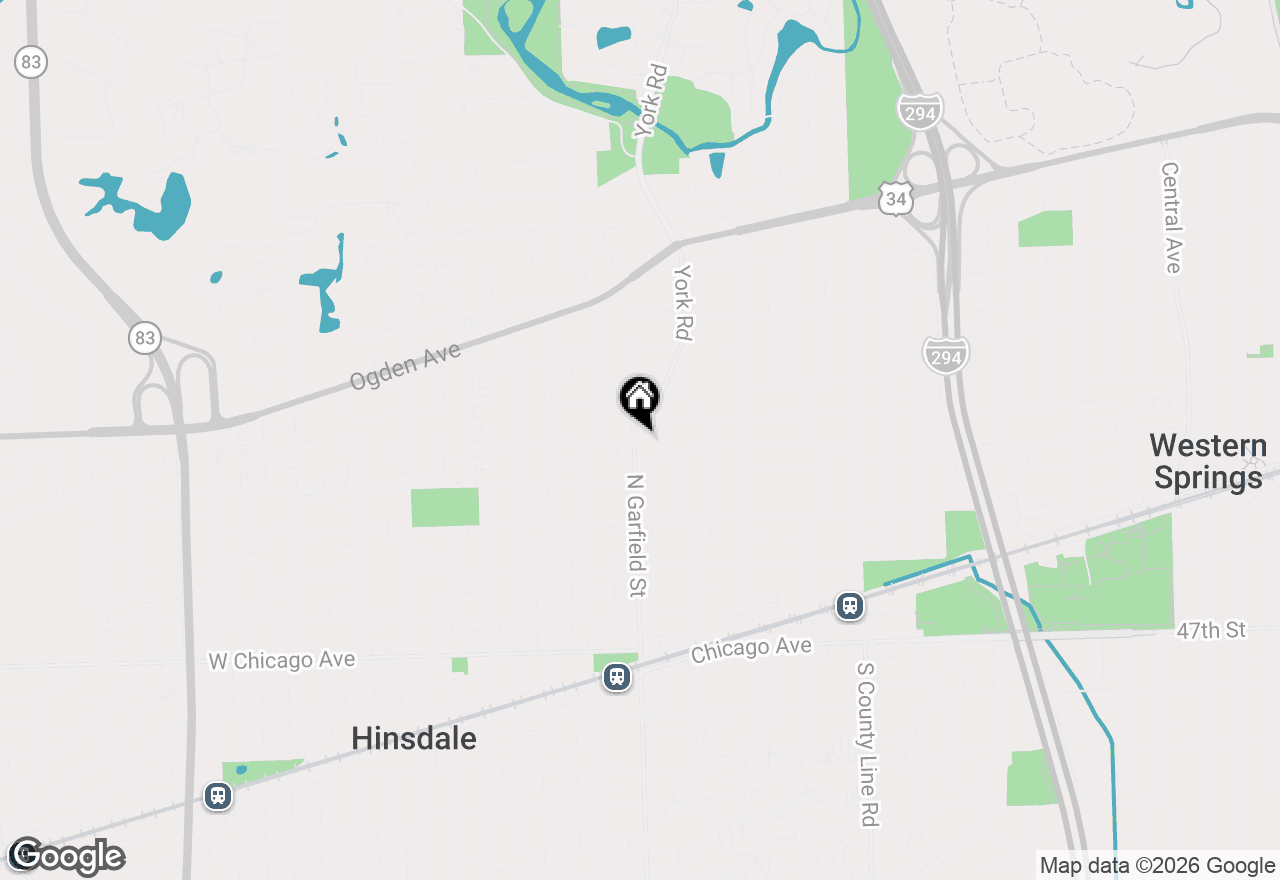 Map of 435 N Garfield Avenue, Hinsdale, IL 60521