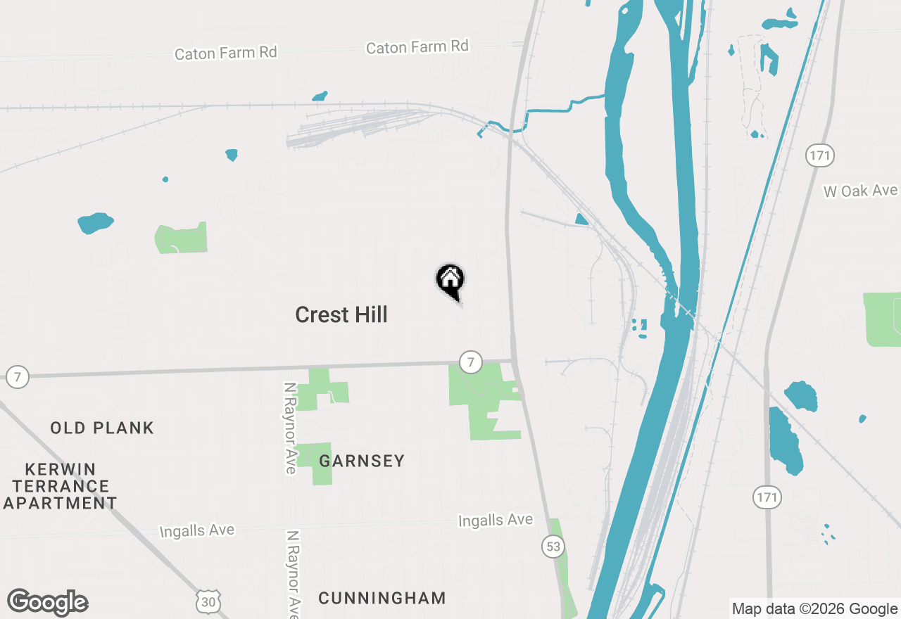 Map of 1708 N Center Street, Crest Hill, IL 60403