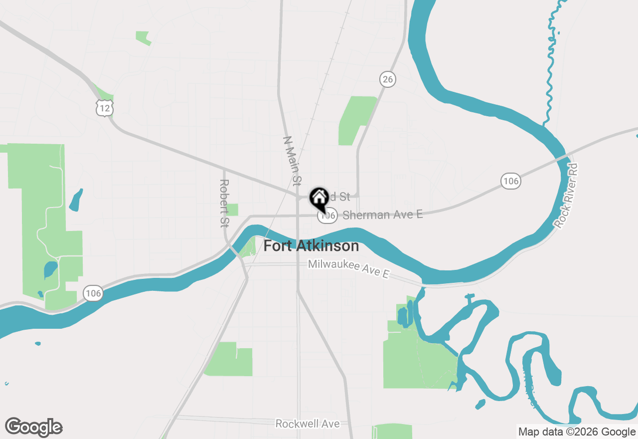 Map of 108 E Sherman Ave, Fort Atkinson, WI 53538