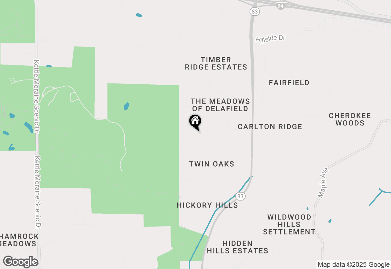 Map of N5W31885 Shagbark Gln, Delafield, WI 53018