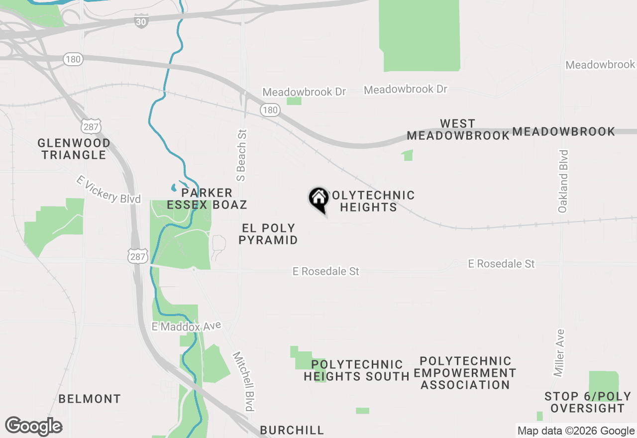 Map of 2909 Avenue B, Fort Worth, TX 76105