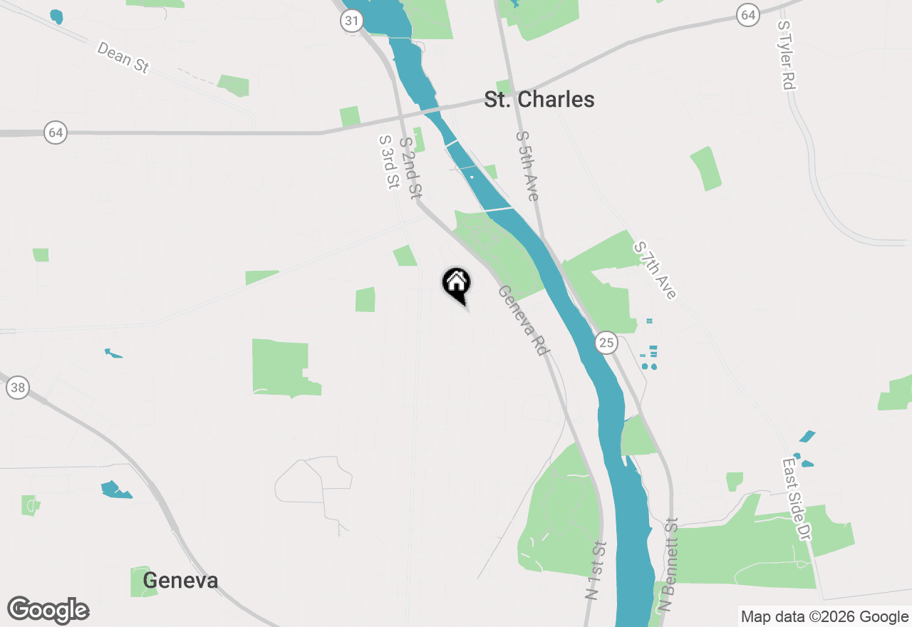 Map of 933 Elm Street, St. Charles, IL 60174