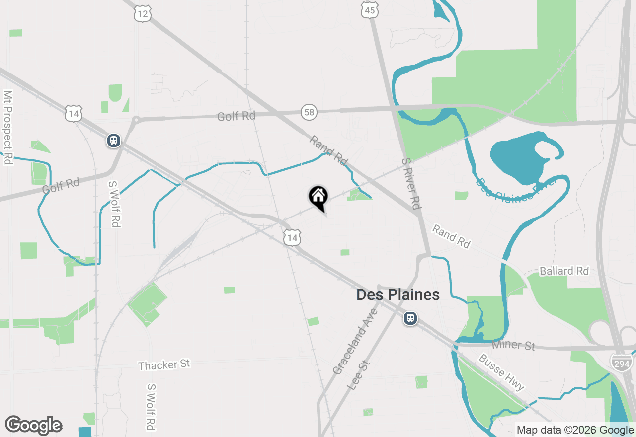 Map of 1195 Evergreen Avenue, Des Plaines, IL 60016