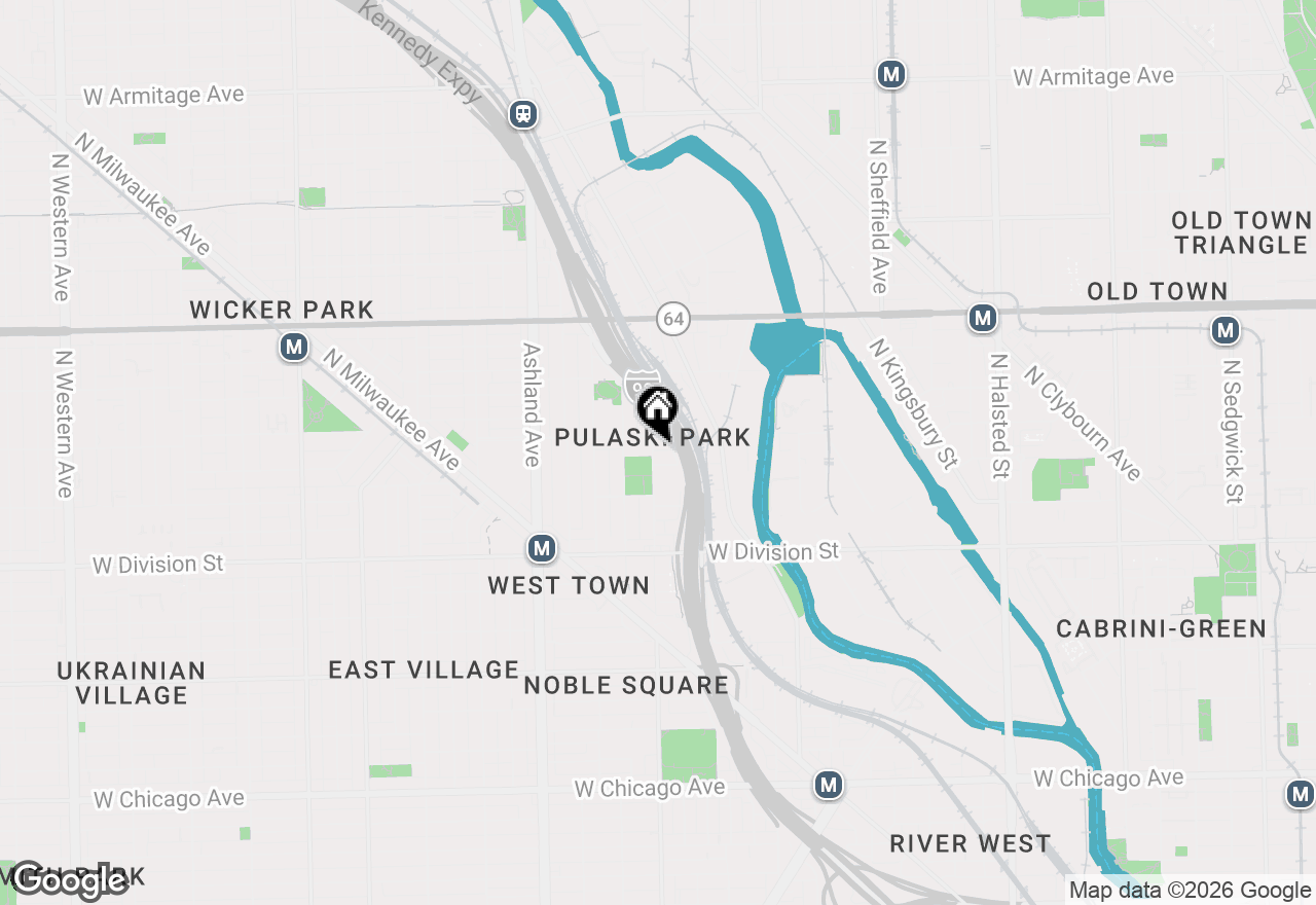 Map of 1349 N Noble Street #1, Chicago, IL 60642