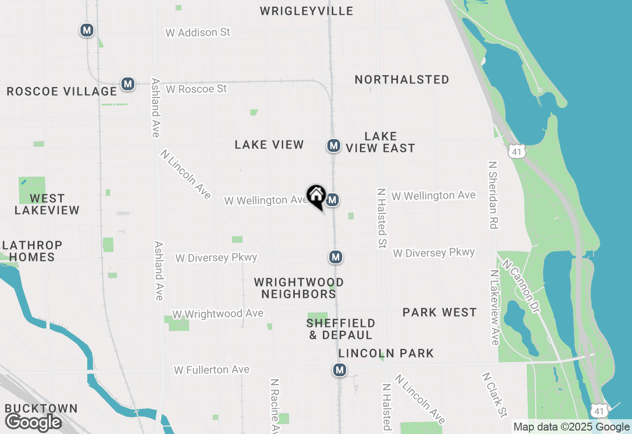 Map of 1019 W Oakdale Avenue #1, Chicago, IL 60657