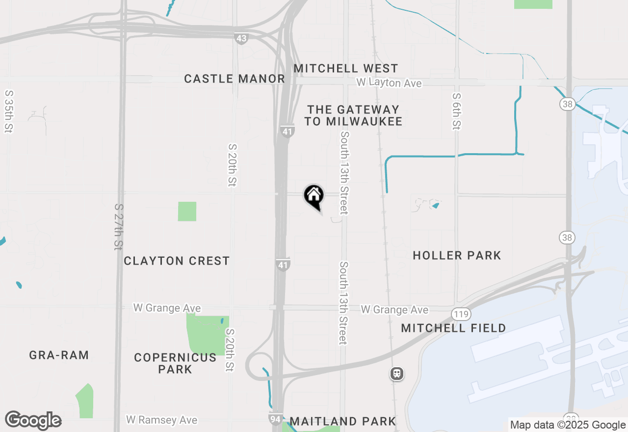 Map of 1641 W Edgerton Ave #C, Milwaukee, WI 53221