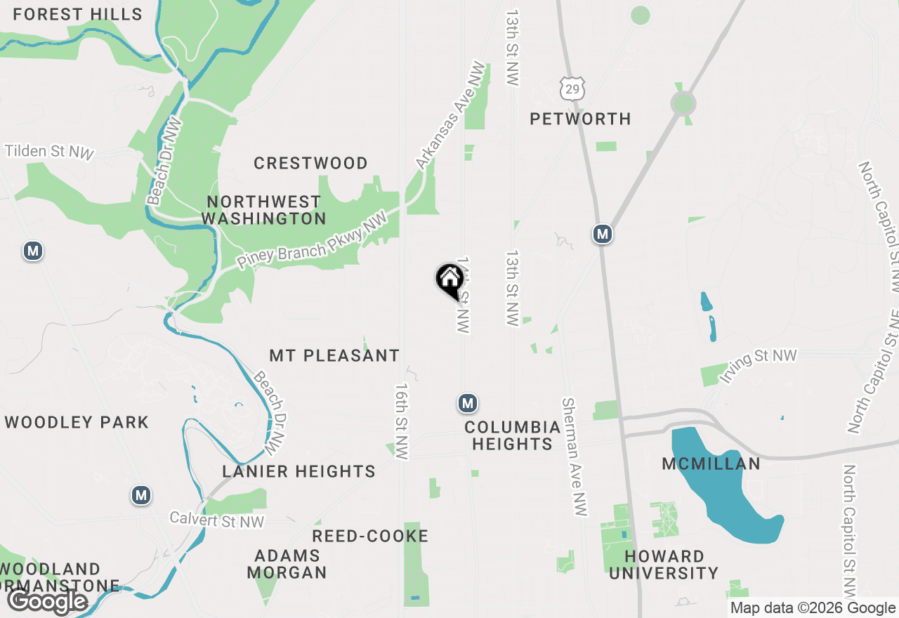 Map of 1416 Meridian Place Nw #B, Washington, DC 20010
