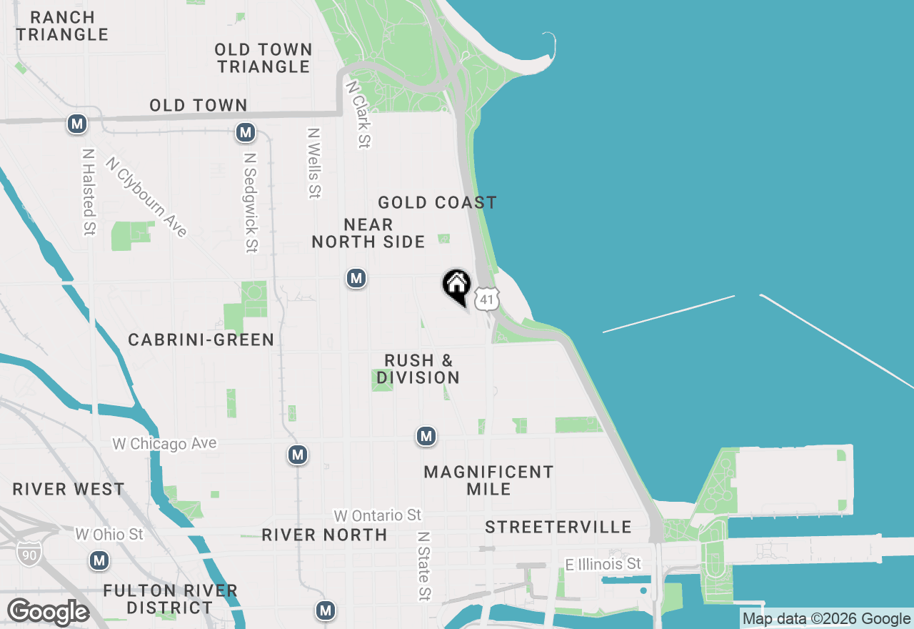 Map of 57 E Cedar Street, Chicago, IL 60611