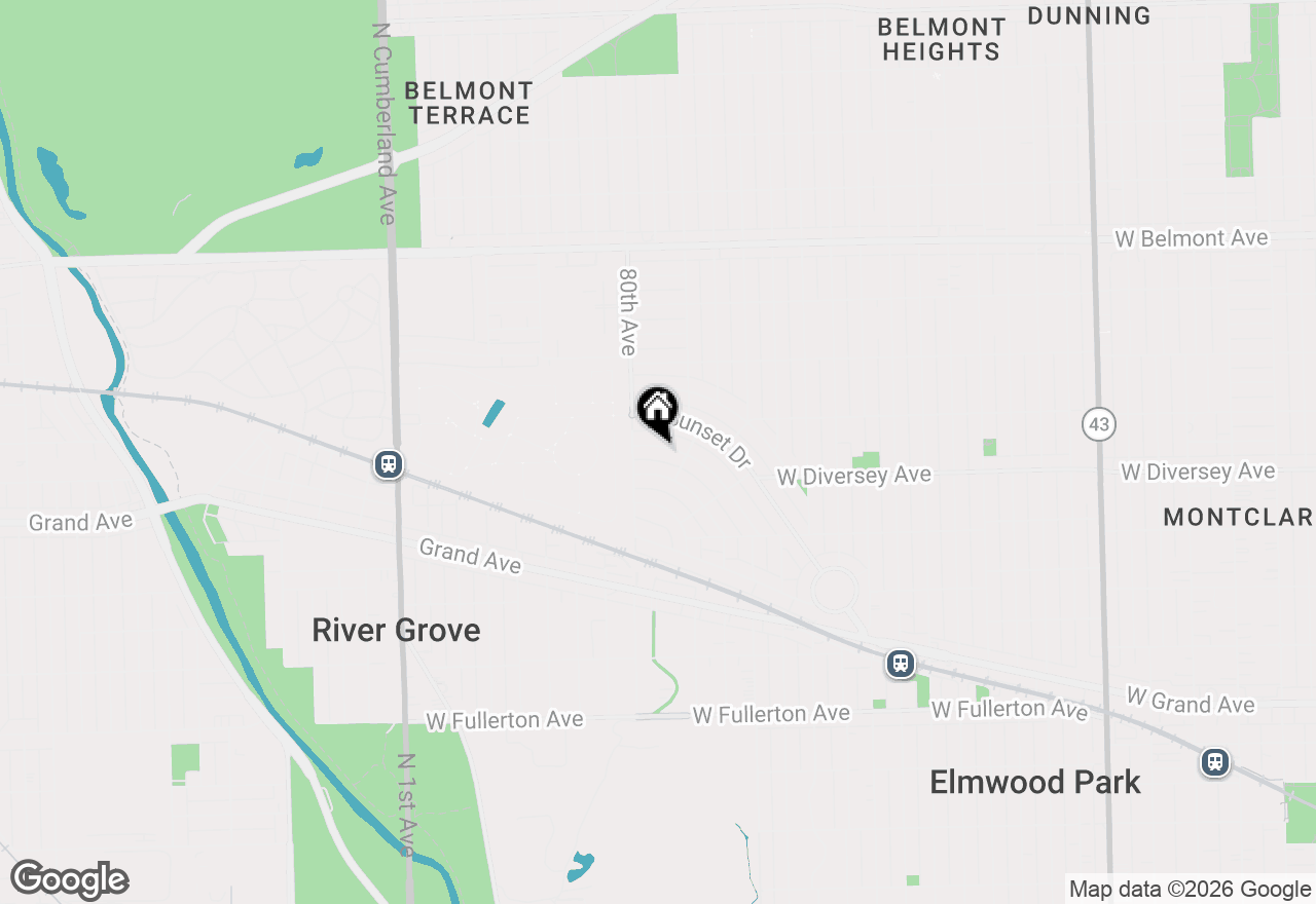 Map of 7925 W Cressett Drive, Elmwood Park, IL 60707