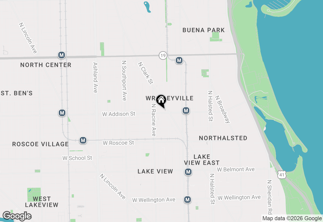 Map of 1122 W Addison Street #GRD, Chicago, IL 60613