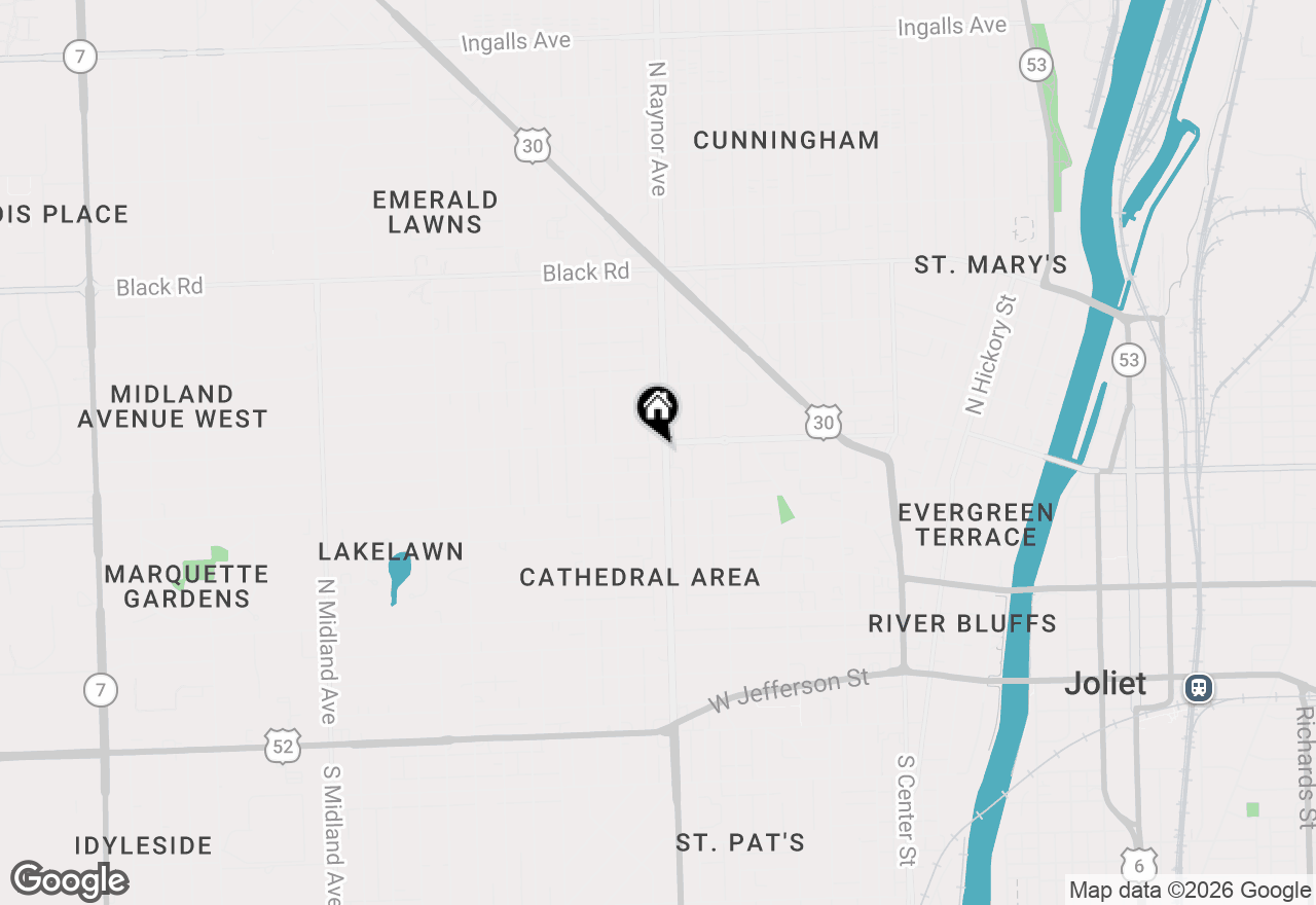 Map of 421 N Raynor Avenue, Joliet, IL 60435