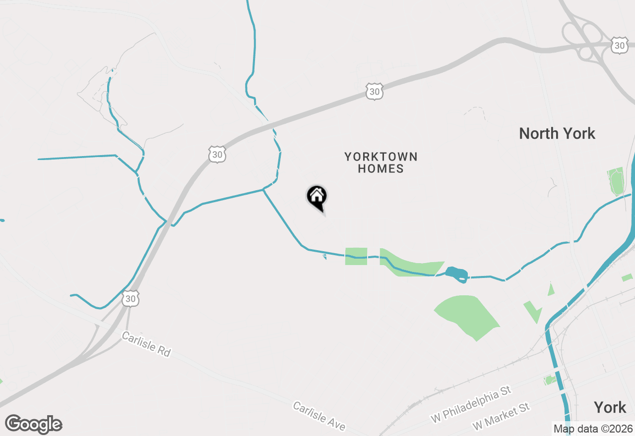 Map of 1118 Roosevelt Avenue, York, PA 17404
