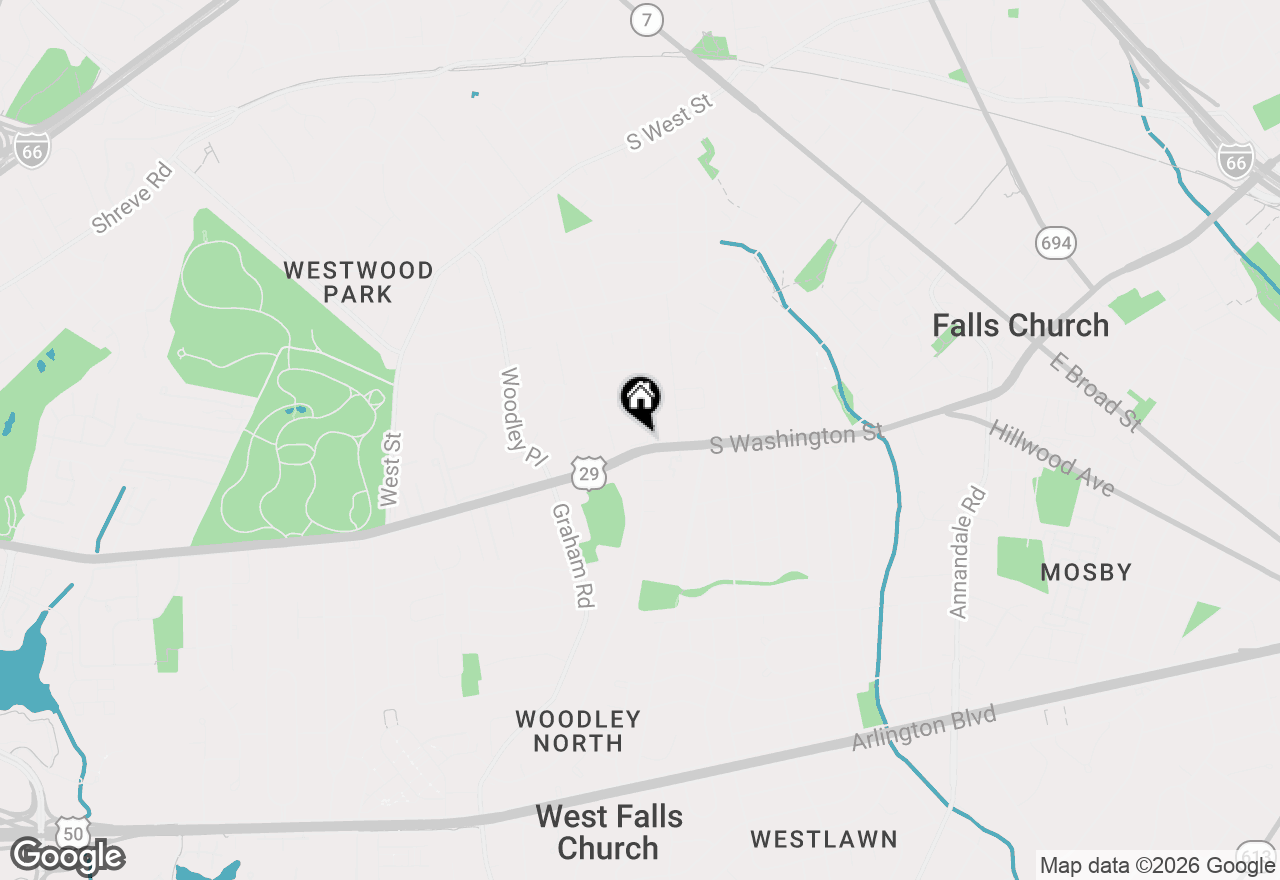 Map of 1304 S Washington Street, Falls Church, VA 22046