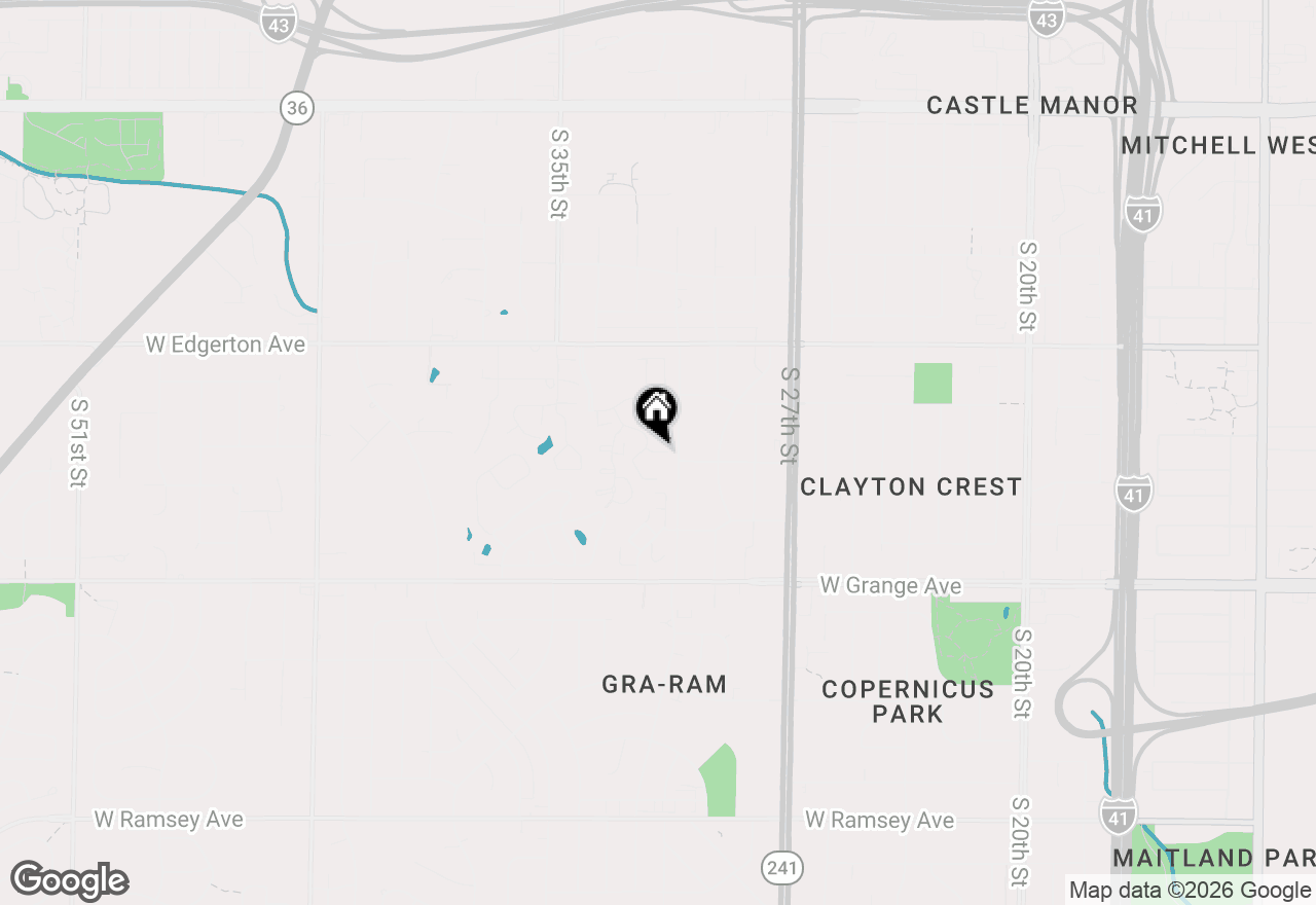 Map of 5292 Woodbridge Ln S, Greenfield, WI 53221