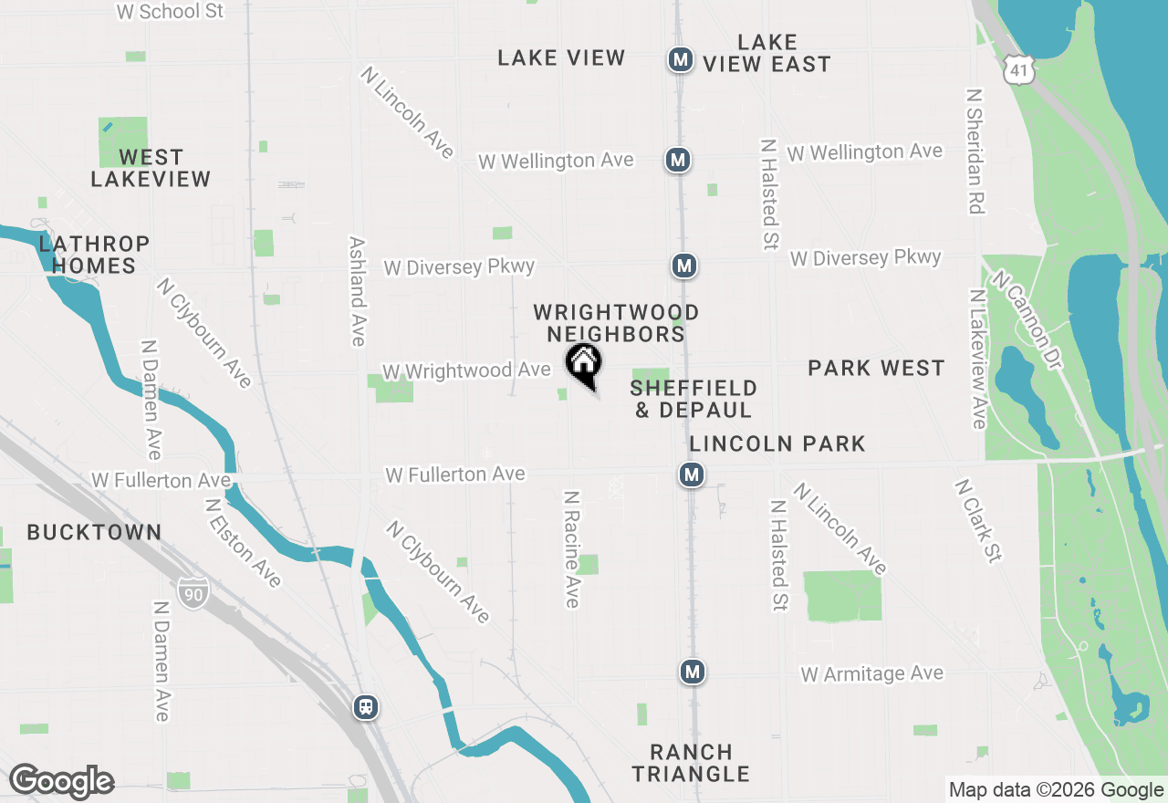 Map of 1145 W Lill Avenue #1E, Chicago, IL 60614