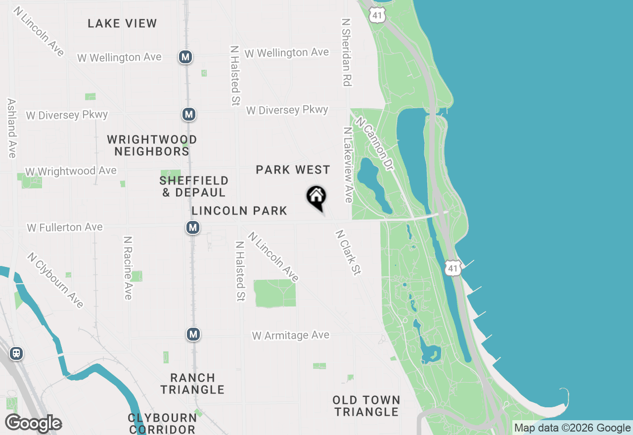 Map of 510 W Fullerton Parkway #302, Chicago, IL 60614