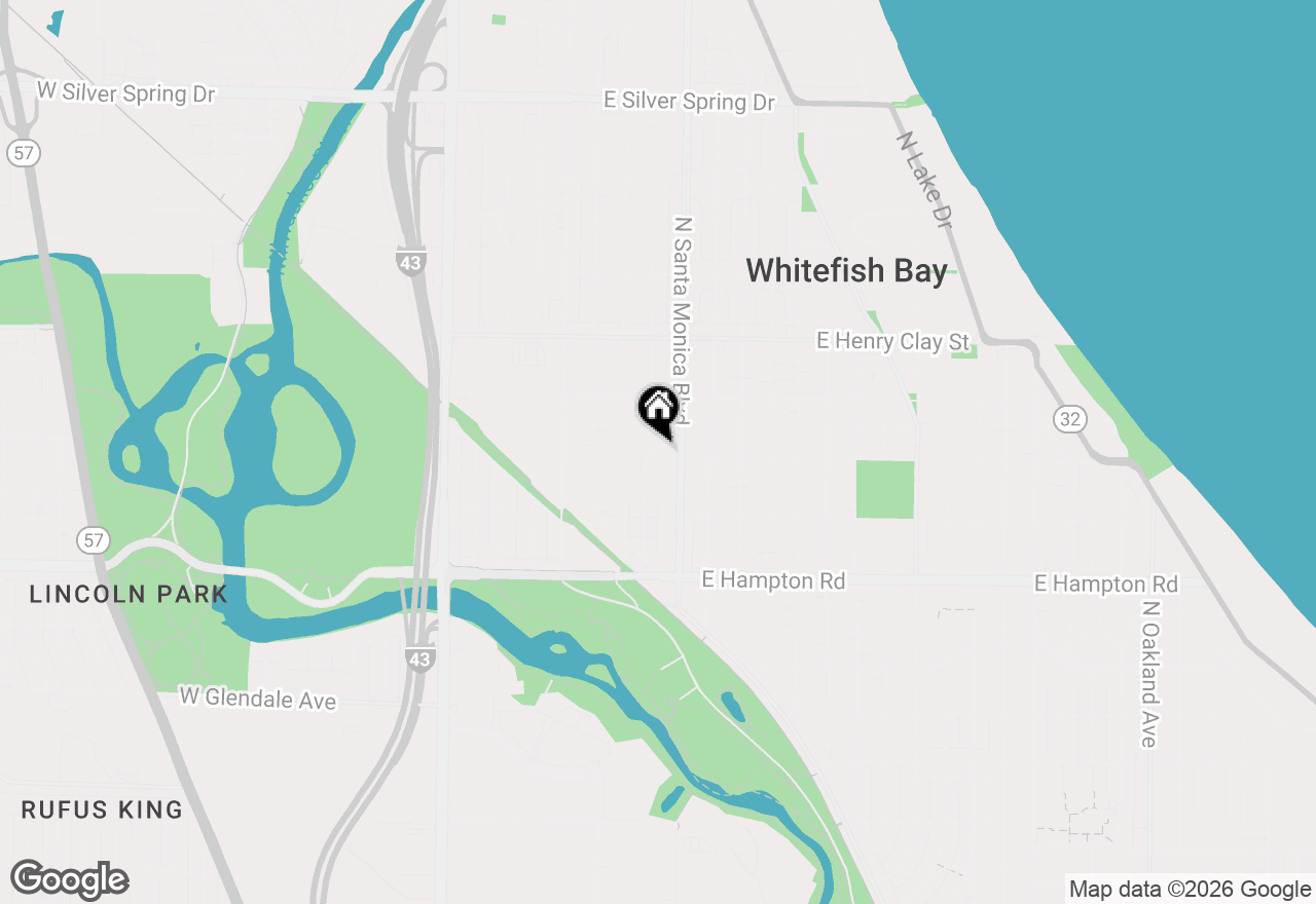 Map of 5000 N Shoreland Ave, Whitefish Bay, WI 53217