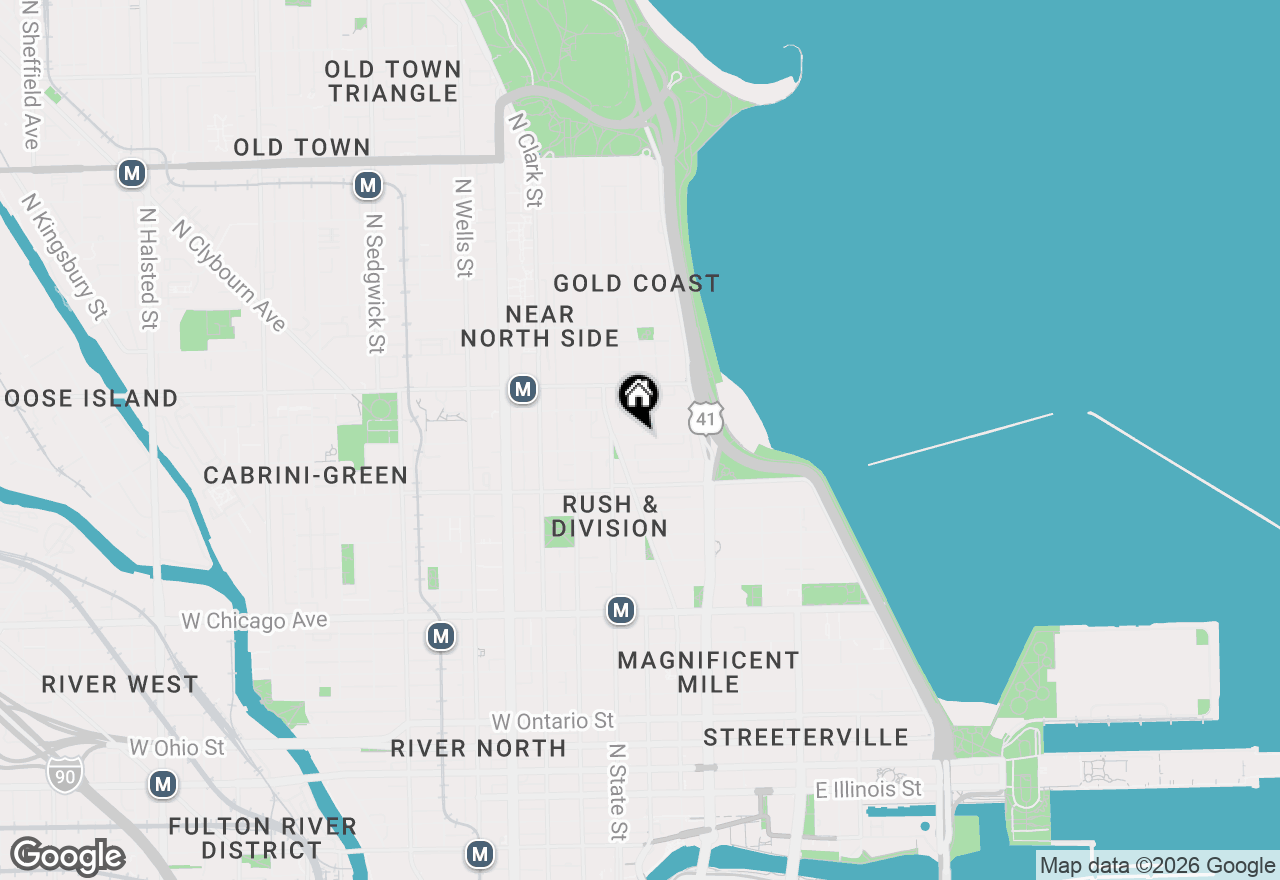 Map of 33 E Cedar Street #10E, Chicago, IL 60611