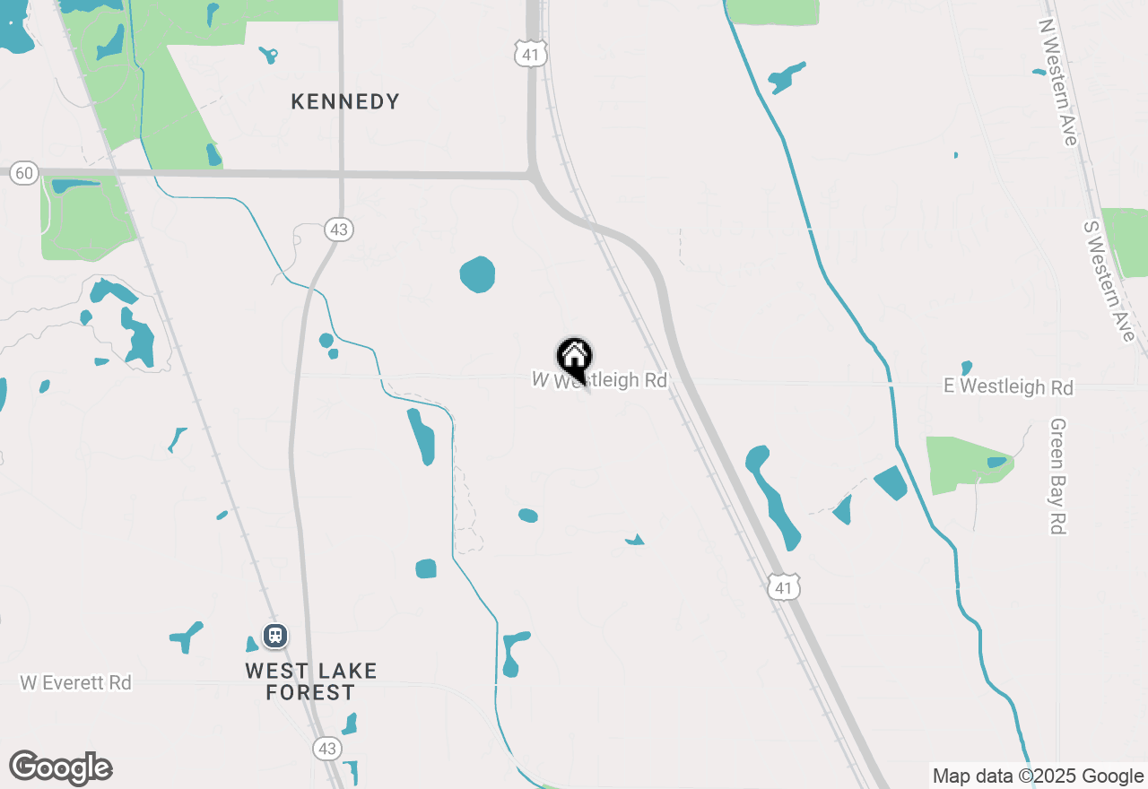 Map of 424 S Ridge Road, Lake Forest, IL 60045