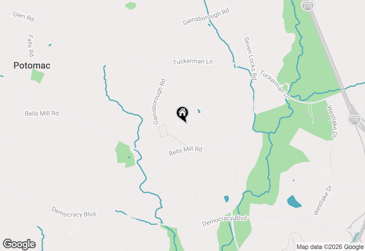 Map of 10918 Bells Ridge Drive, Potomac, MD 20854