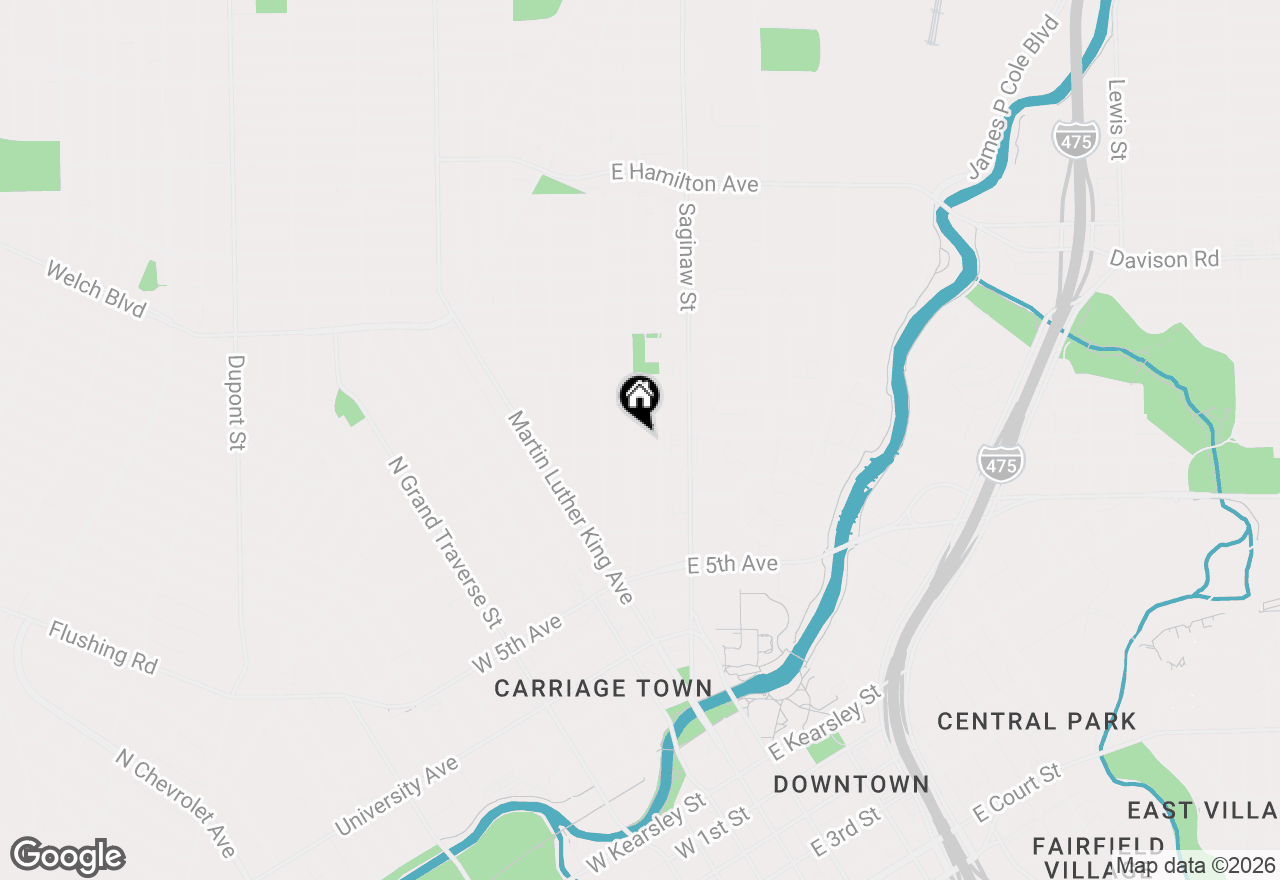 Map of 1214 Root Street, Flint, MI 48503
