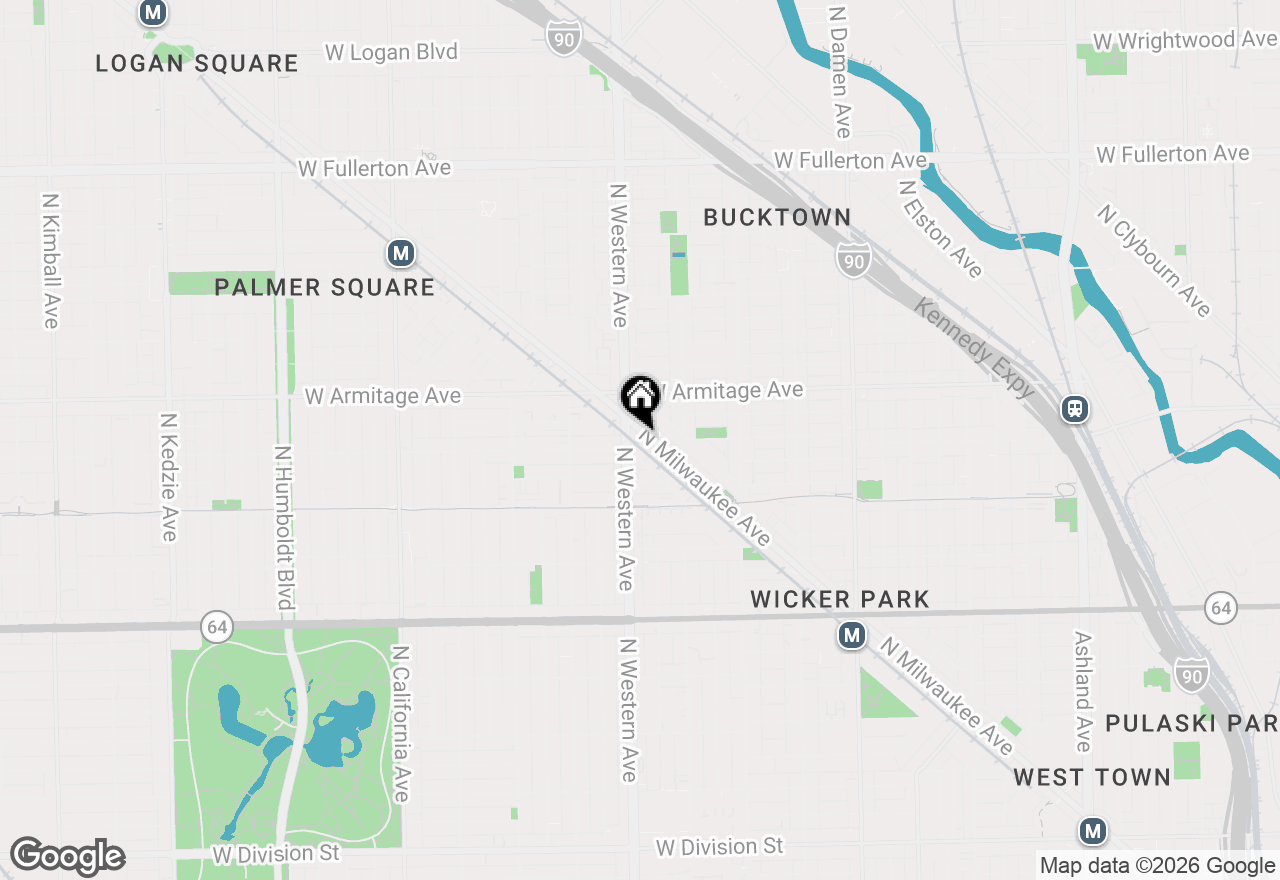 Map of 1912 N Milwaukee Avenue #1A, Chicago, IL 60647