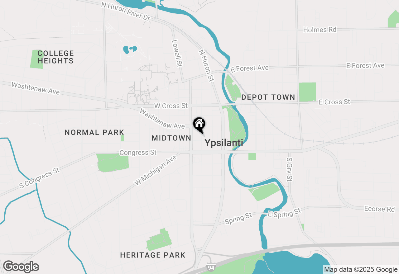 Map of 105 N Adams Street, Ypsilanti, MI 48197