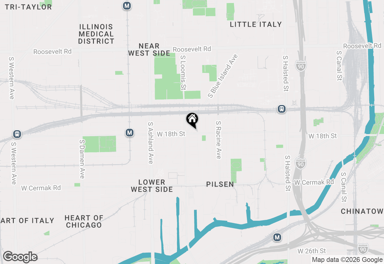 Map of 1332 W 18th Street #3F, Chicago, IL 60608