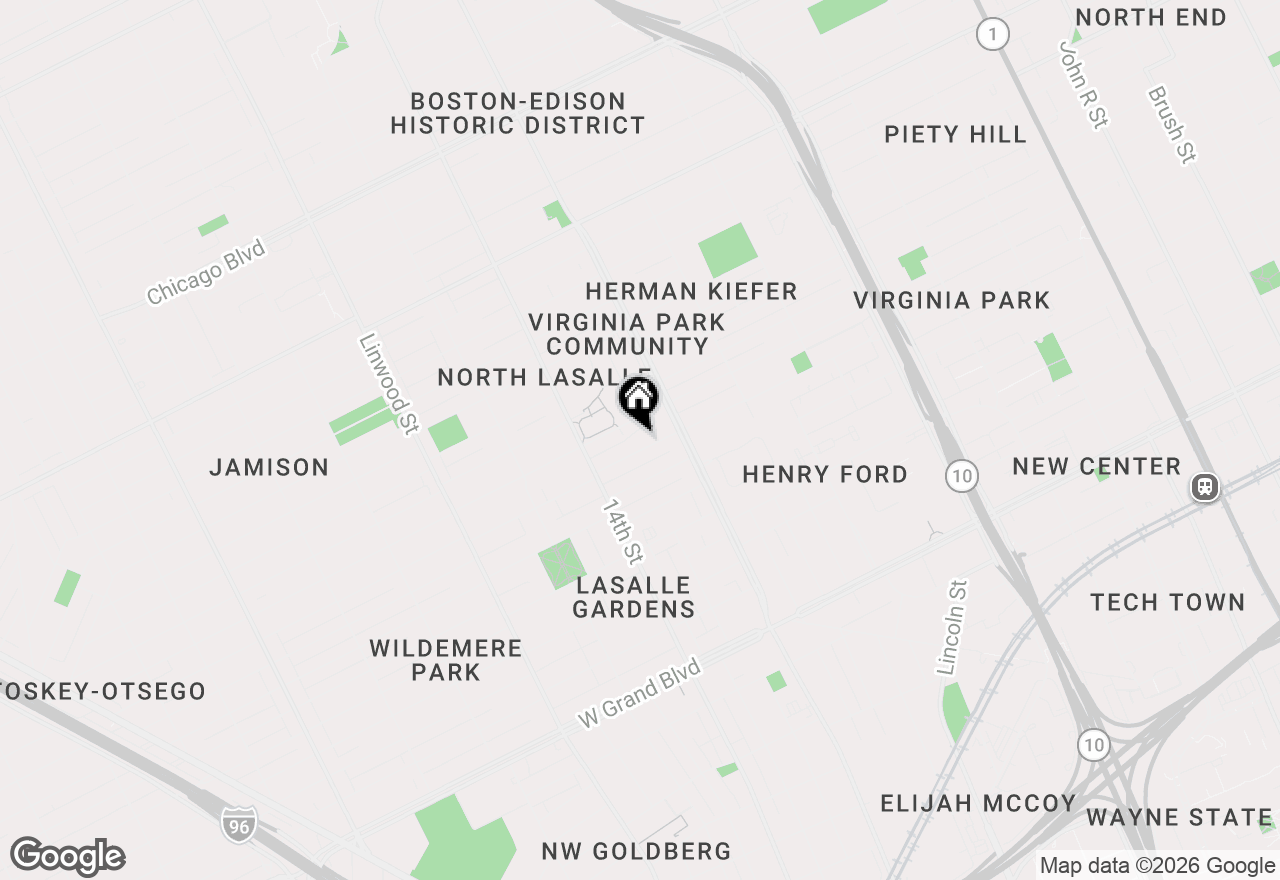 Map of 1974 Virginia Park Street, Detroit, MI 48206