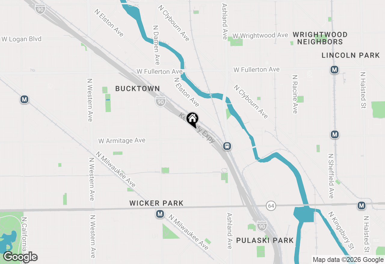 Map of 2022 N Wood Street #3N, Chicago, IL 60614