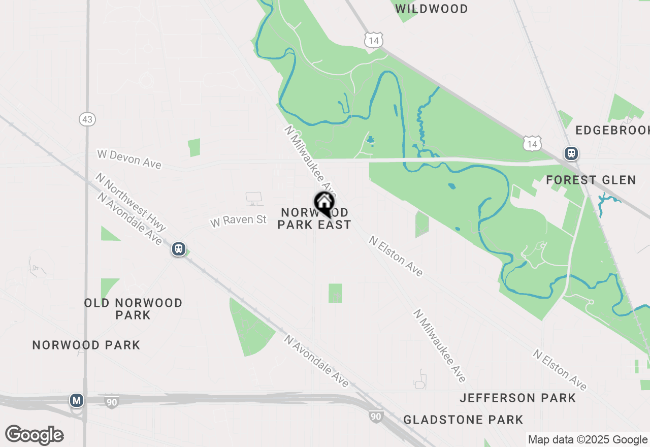 Map of 6353 W Raven Street #2B, Chicago, IL 60646