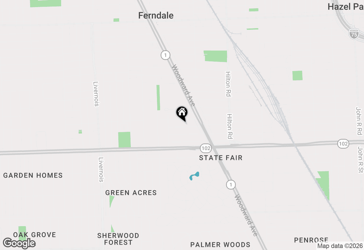 Map of 286 W Webster Street, Ferndale, MI 48220