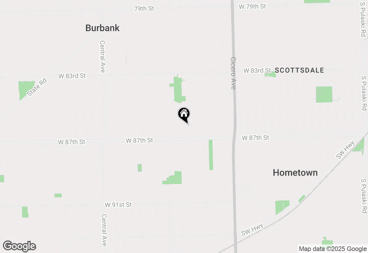 Map of 8620 S Leclaire Avenue, Burbank, IL 60459