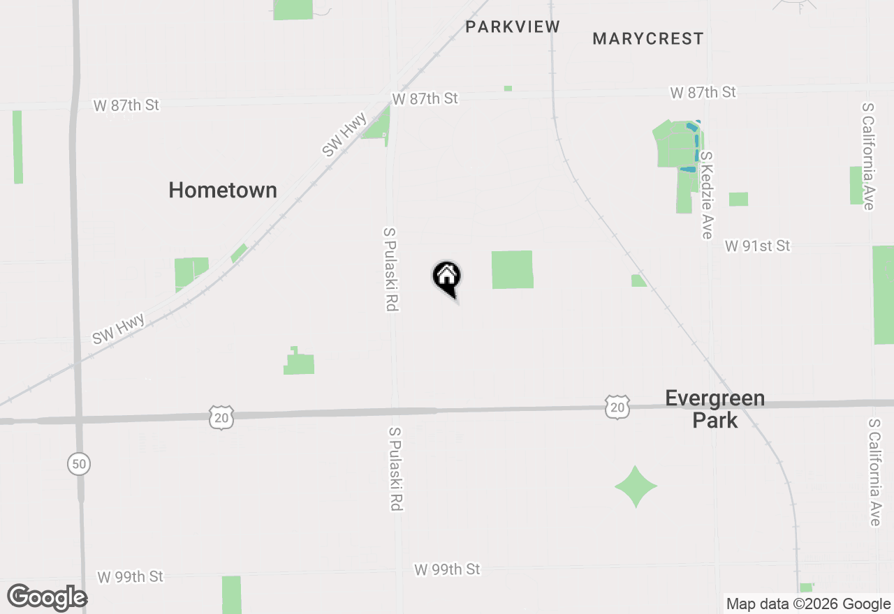 Map of 9220 S Avers Avenue, Evergreen Park, IL 60805