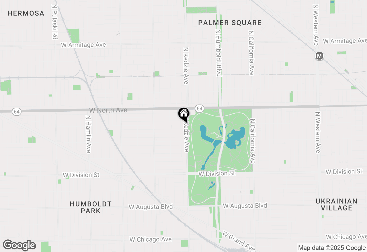 Map of 1456 N Kedzie Avenue #3F, Chicago, IL 60651