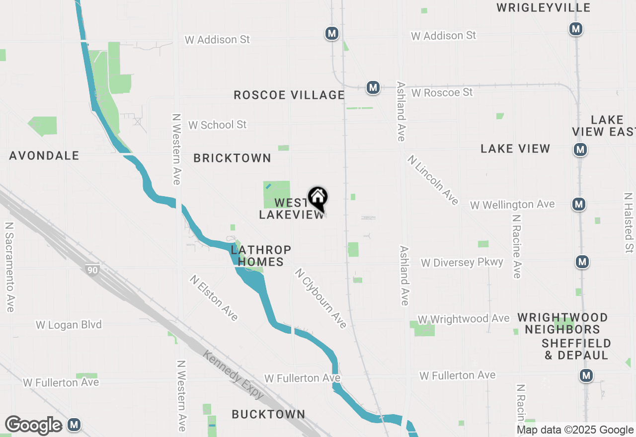 Map of 1900 W Oakdale Avenue #1R, Chicago, IL 60657