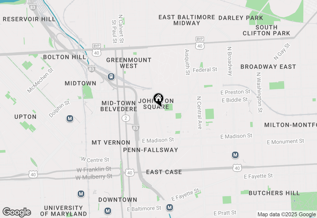 Map of 1105 Greenmount Avenue, Baltimore, MD 21202