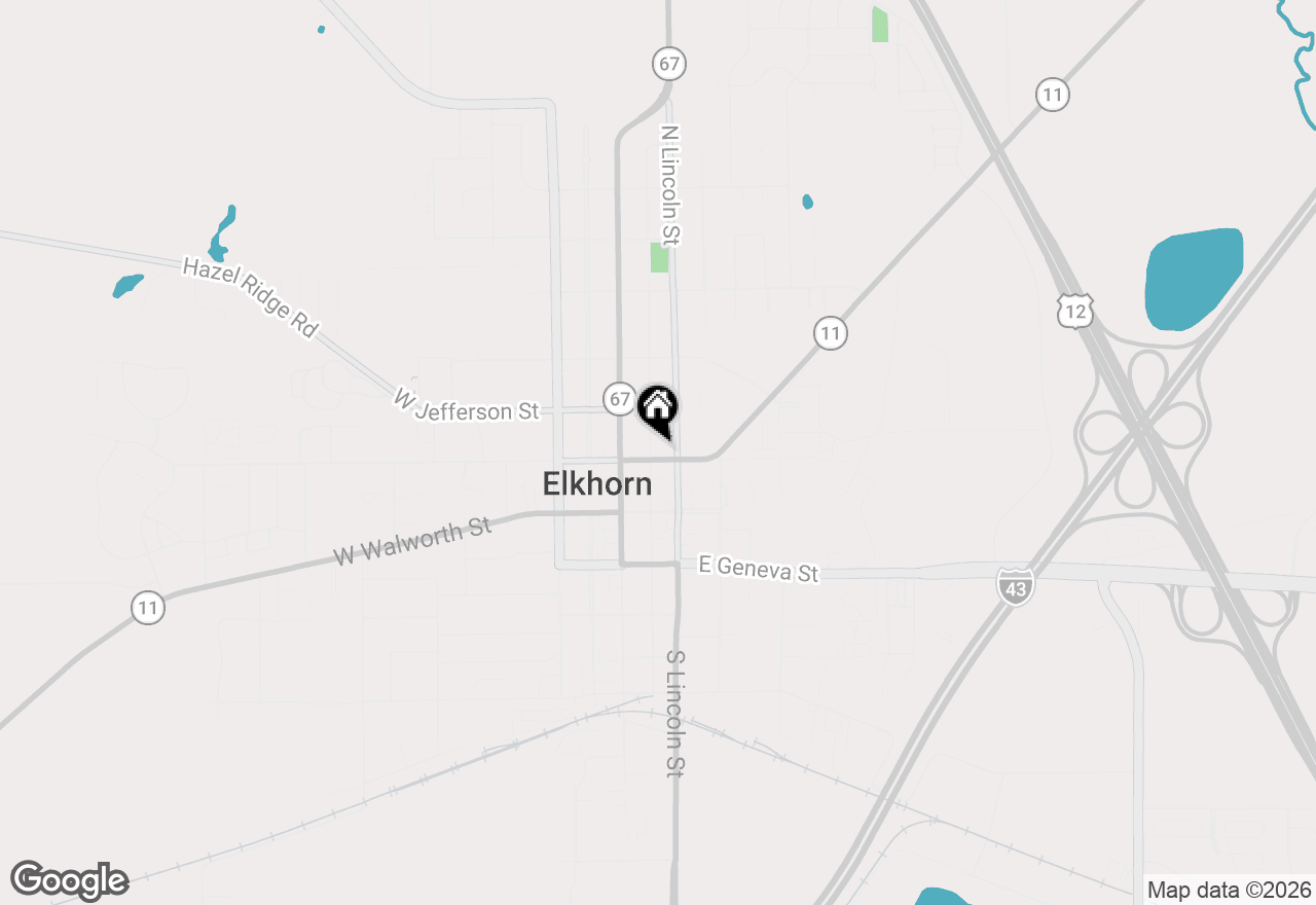 Map of 102 E Court St, Elkhorn, WI 53121