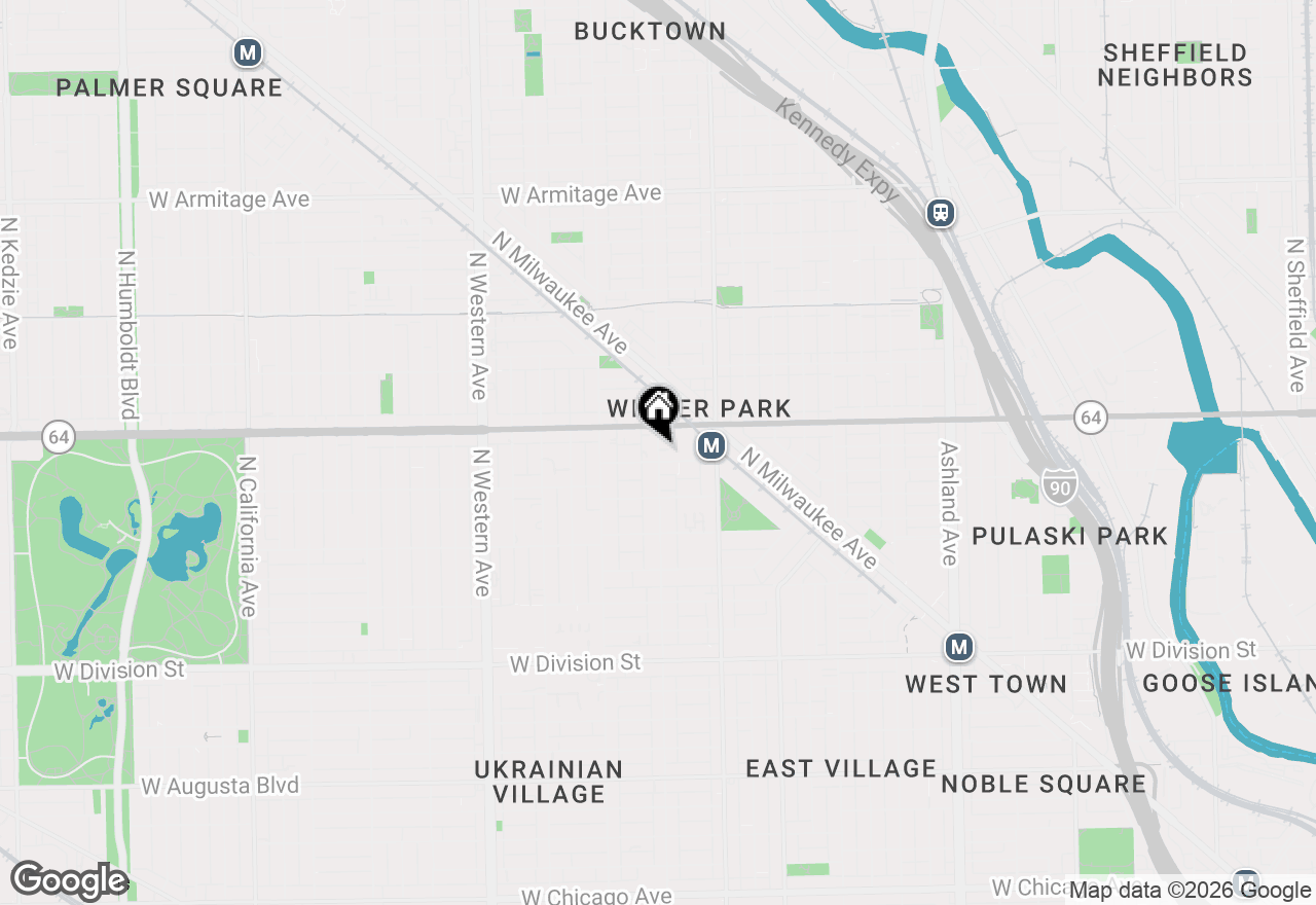 Map of 1548 N Hoyne Avenue #3, Chicago, IL 60622
