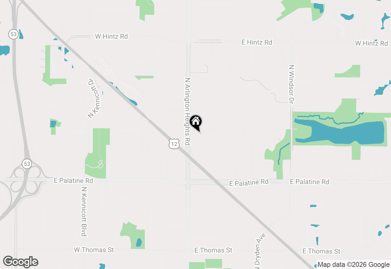 Map of 205 E Knob Hill Drive, Arlington Heights, IL 60004