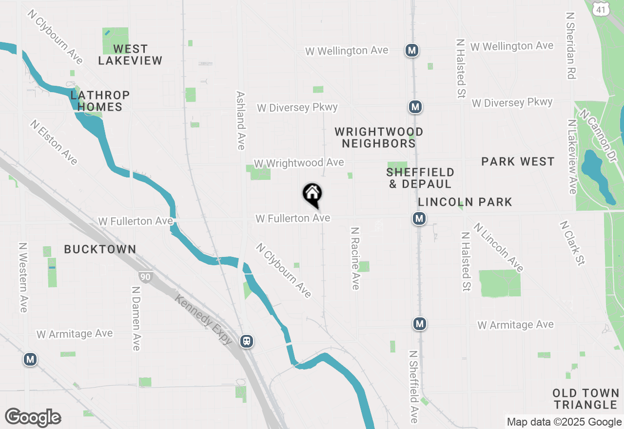 Map of 1350 W Fullerton Avenue #405, Chicago, IL 60614