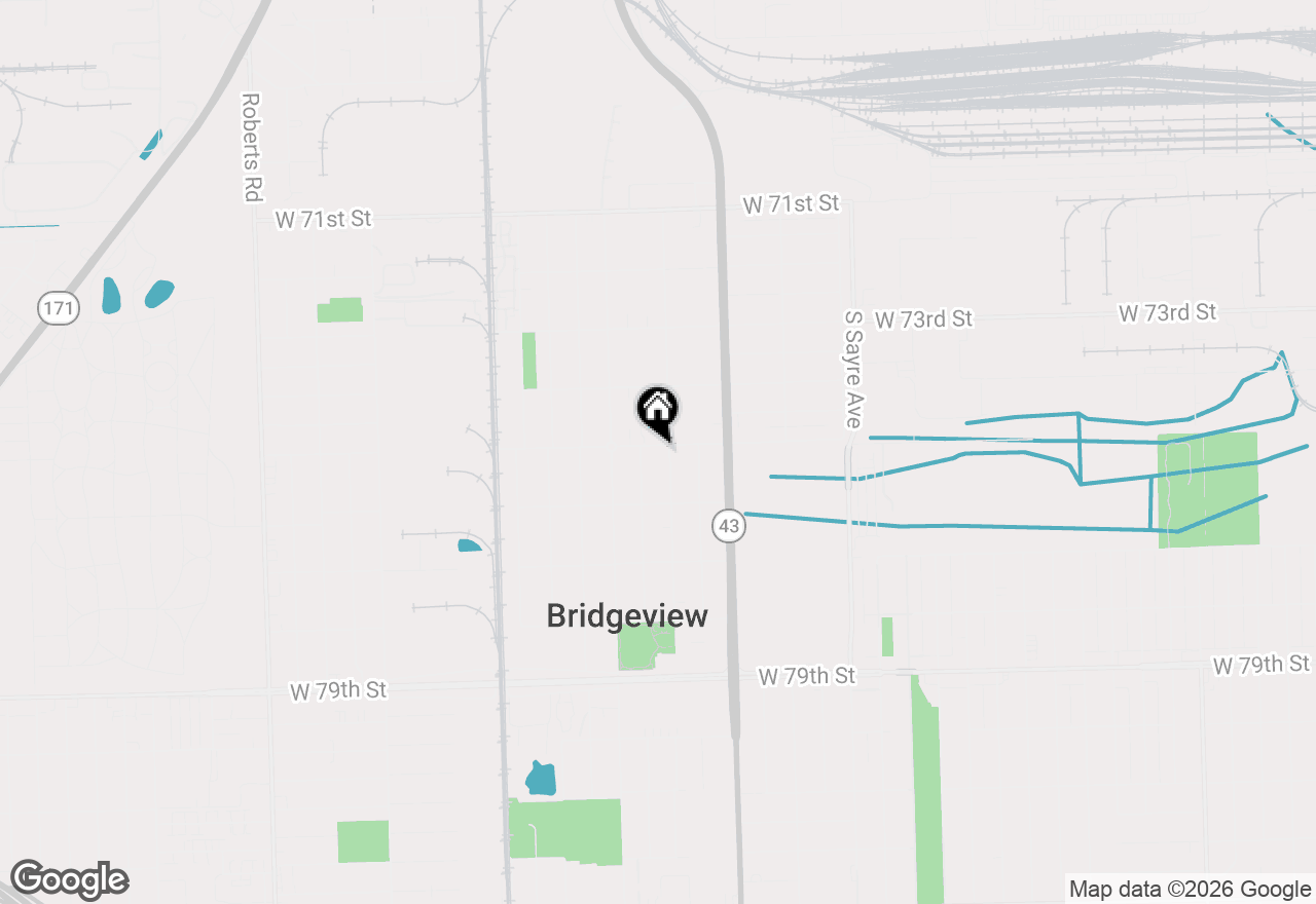 Map of 7305 W 75th Street, Bridgeview, IL 60455