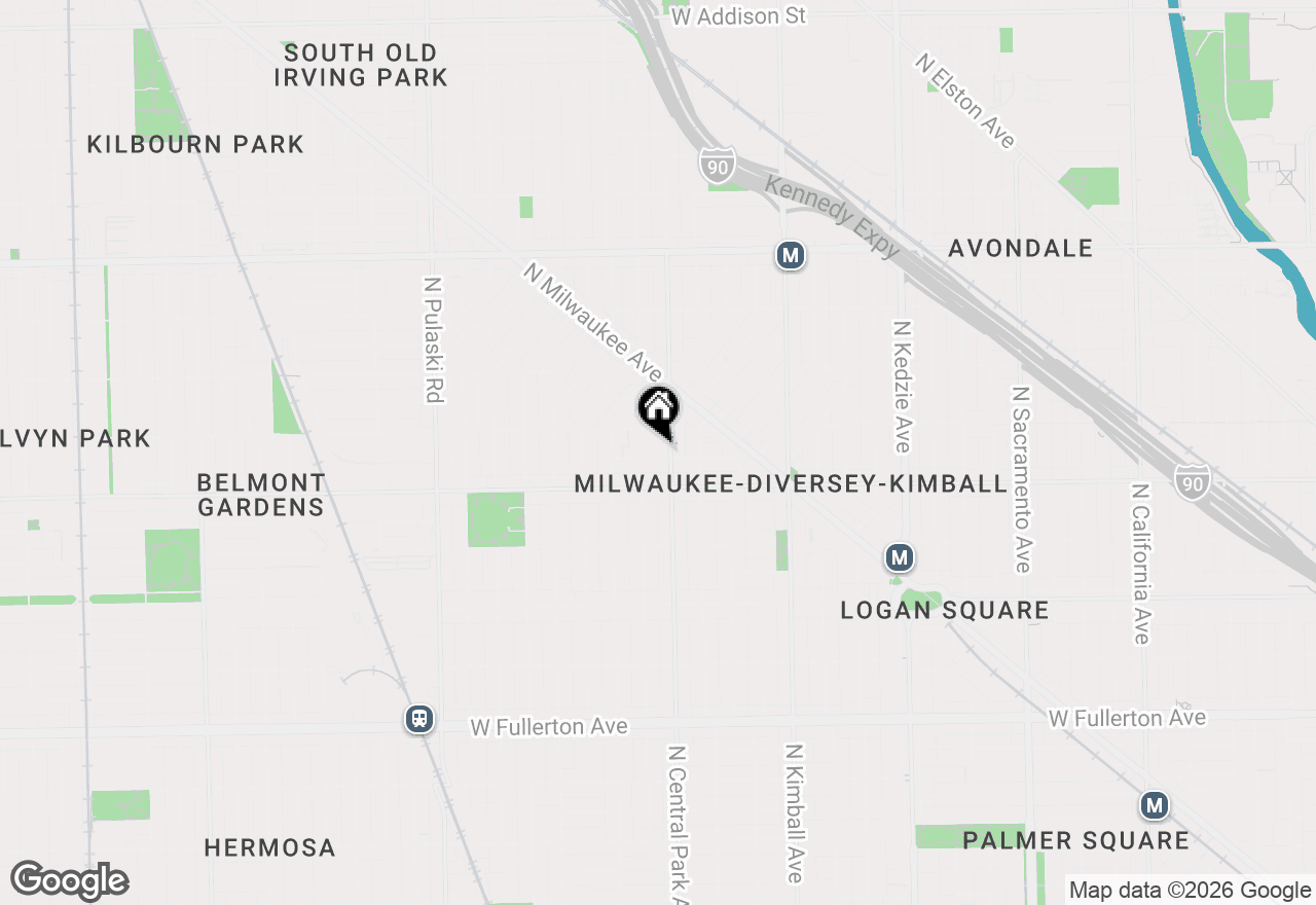 Map of 3608 W Wolfram Street, Chicago, IL 60618