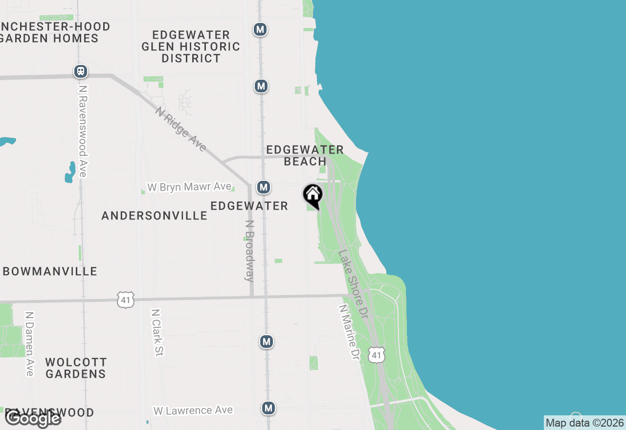 Map of 5455 N Sheridan Road #1212, Chicago, IL 60640